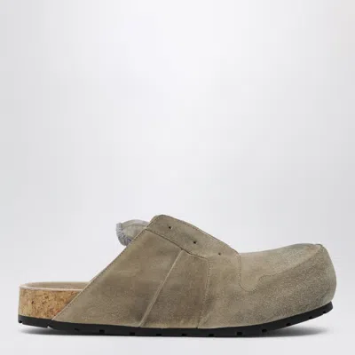Balenciaga Dumbo Sabot In Distressed Suede Calfskin In Gray