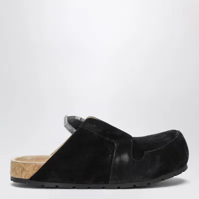 Balenciaga Dumbo Sabot In Distressed Suede Calfskin Men In Multi