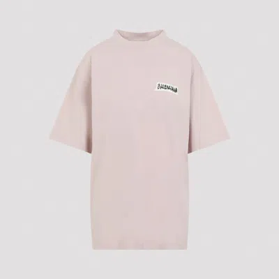 Balenciaga Dusty Pink Medium Fit T-shirt In Neutral