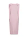 Balenciaga Gathered-shoulder High-neck Midi Sack Dress In Pink