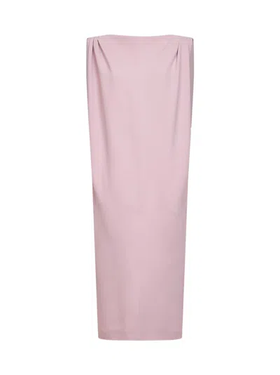 Balenciaga Dusty Pink Silk And Wool Crepe Midi Sack Dress
