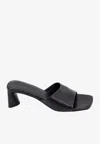 Balenciaga Dutyfree Leather Logo Mule Sandals In Black