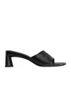 Balenciaga Dutyfree Leather Logo Mule Sandals In Black