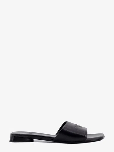 Balenciaga Duty Free Leather Slides In Black