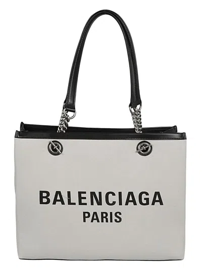 Balenciaga Duty Free Canvas Tote Bag In Sand