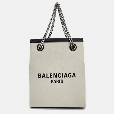 Pre-owned Balenciaga Duty Free Chain Handle Bag In Cream