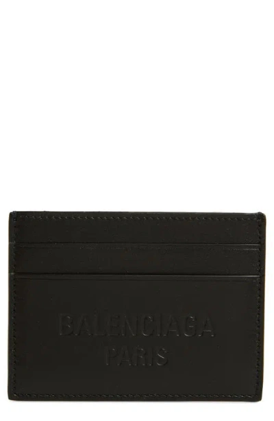 Balenciaga Duty Free Leather Cardholder In Black