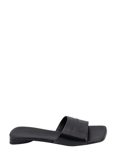 Balenciaga Duty Free Leather Sandals In Black
