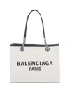 Balenciaga Small Duty Free Canvas Tote Bag In White