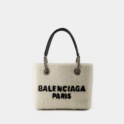 Balenciaga Duty Free S Shopper Bag -  - Fake Fur - Beige