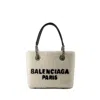 BALENCIAGA DUTY FREE S SHOPPER BAG - FAKE FUR - BEIGE