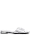 Balenciaga Duty Free Slides In Silver