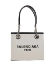 Balenciaga Small Duty Free Canvas Tote Bag In Beige