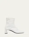 Balenciaga Dutyfree Lambskin Square-toe Ankle Booties In White