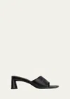 Balenciaga Dutyfree Leather Logo Mule Sandals In Black