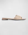 Balenciaga Dutyfree Leather Logo Slide Sandals In 2202 Nude