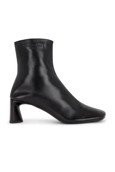 Balenciaga Dutyfree Lambskin Square-toe Ankle Booties In Black