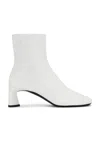 Balenciaga Dutyfree Lambskin Square-toe Ankle Booties In White