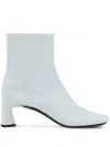 Balenciaga Dutyfree Lambskin Square-toe Ankle Booties In 白色