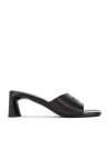Balenciaga Dutyfree Leather Logo Mule Sandals In Black