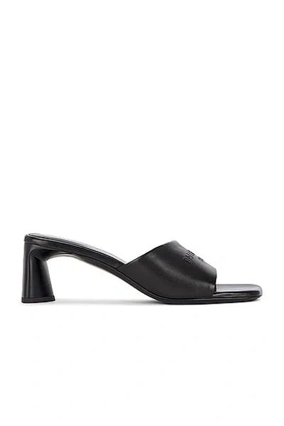 Balenciaga Dutyfree Leather Logo Mule Sandals In Black