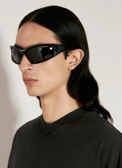 Balenciaga Dynamo Rectangle Sunglasses In Black