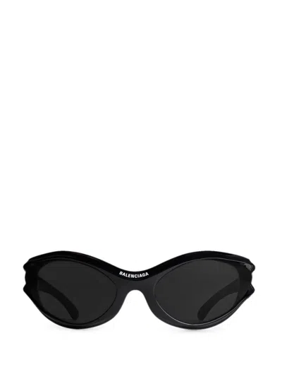 Balenciaga Dynamo Round-frame Sunglasses In Black