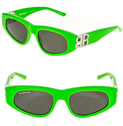 Pre-owned Balenciaga Dynasty 0095 Lime Green Fluo 009 Fashion Bb Logo Sunglasses Bb0095s In Gray