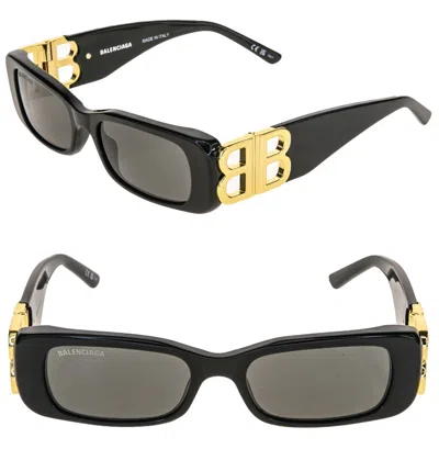 Pre-owned Balenciaga Dynasty 0096 Black 001 Fashion Bb Logo Narrow Slim Sunglasses Bb0096s In Gray