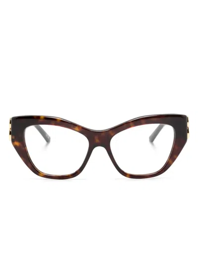 Balenciaga Dynasty Cat-eye Glasses In Brown