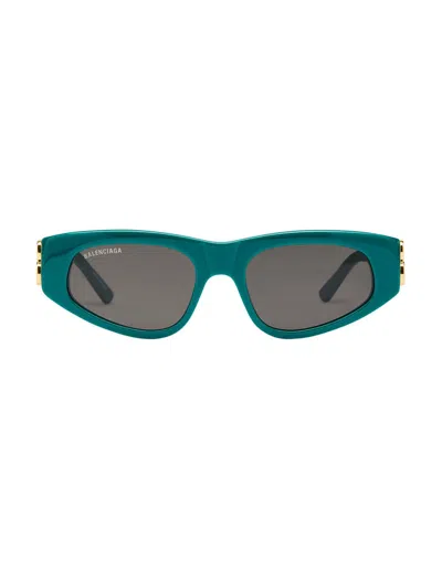 Balenciaga Logo-plaque Cat-eye Sunglasses In Green