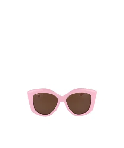 Balenciaga Dynasty Oversized Geometric-frame Sunglasses In Pink