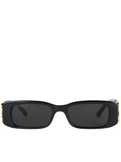 Balenciaga Occhiali Da Sole Rectangle In Black