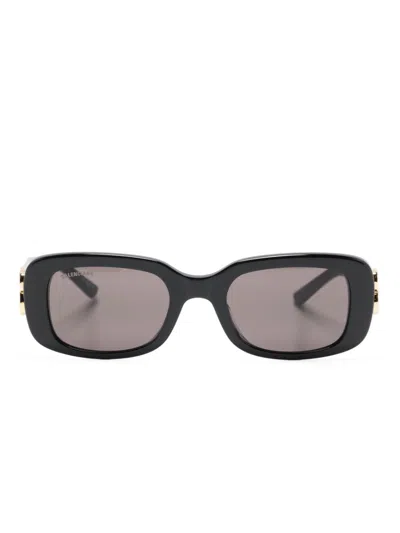 Balenciaga Dynasty Rectangle-frame Sunglasses In 黑色