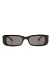 Balenciaga Dynasty Rectangle-frame Sunglasses In Black