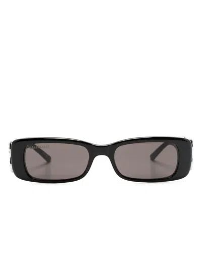 Balenciaga Dynasty Rectangle-frame Sunglasses In Black