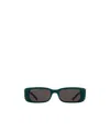 Balenciaga Dynasty Rectangle-frame Sunglasses In Green
