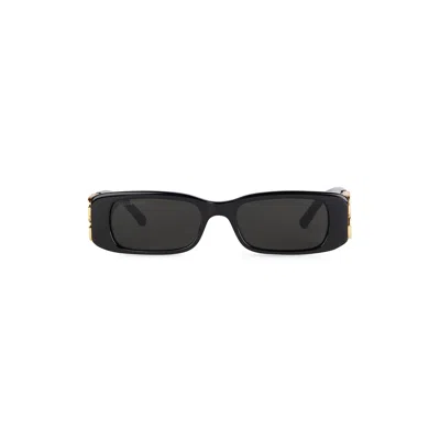 Balenciaga Dynasty Rectangle Sunglasses In Black
