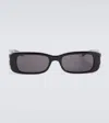 Balenciaga Dynasty Rectangular Sunglasses In Black