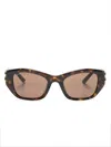 Balenciaga Rectangular Frame Sunglasses Sunglasses In Brown