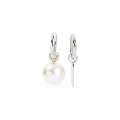 Balenciaga Stylish Malibu Metallic Mini Earrings In White