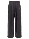 Balenciaga Straight-leg Logo-embroidered Cotton-jersey Sweatpants In Black