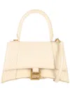 Balenciaga Ecru Croc-embossed Sheep Leather Small Hourglass Top Handle Bag  (authentic Pre-loved) In Neutral