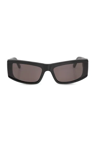 Balenciaga Edgy Rectangle Framed Sunglasses In 1000