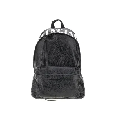 Balenciaga 'editor' Arena Leather Backpack In Black