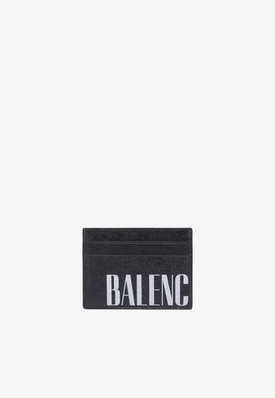 Balenciaga Editor Leather Cardholder In Black