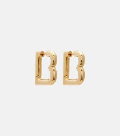 Balenciaga Eisa B Hoop Earrings In Gold