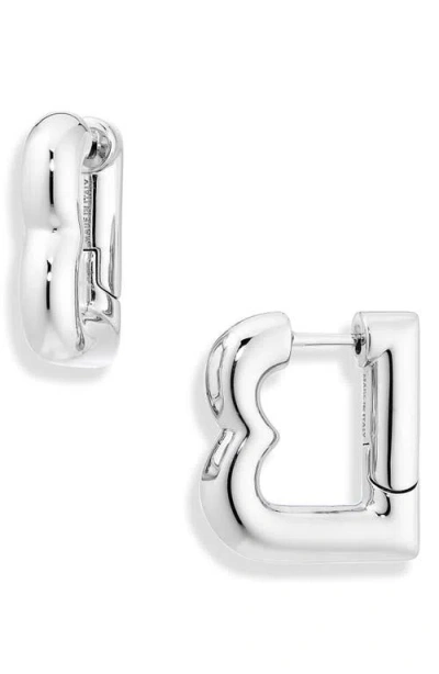 Balenciaga Eisa B Xs Hoop Earrings In Silver
