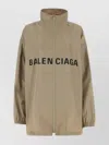 Balenciaga Elastic Cuffs Micro Faille Windbreaker In Brown