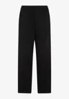 Balenciaga Black Fluid Poplin Large Elastic Trousers In Black